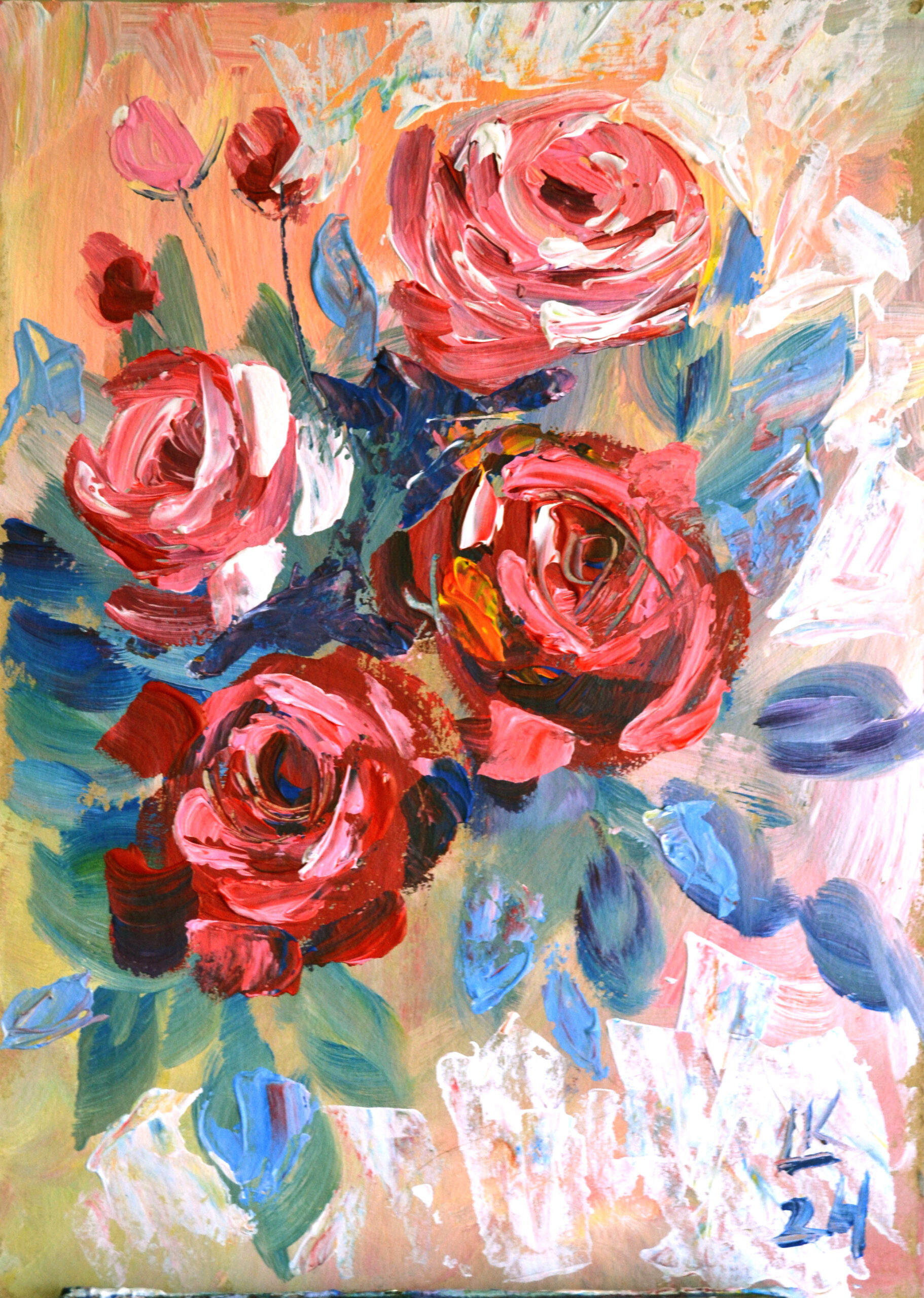 Serene botanical - original artwork by Lada Kholosho